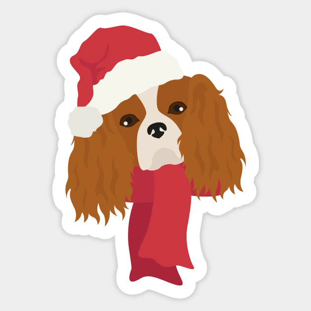 Christmas Cavalier King Charles Spaniel Sticker by JunkyDotCom